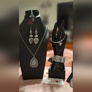 Paparazzi Silver and Gray Earrings